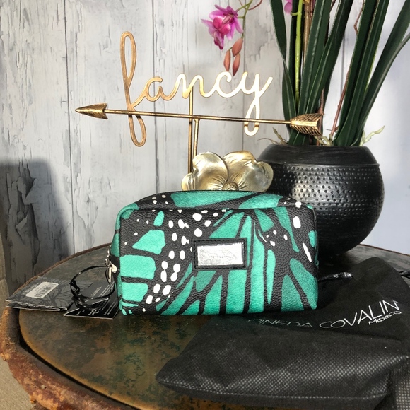 Pineda Covalin Handbags - Pineda Covalin Monarch Butterfly Turquoise Pouch